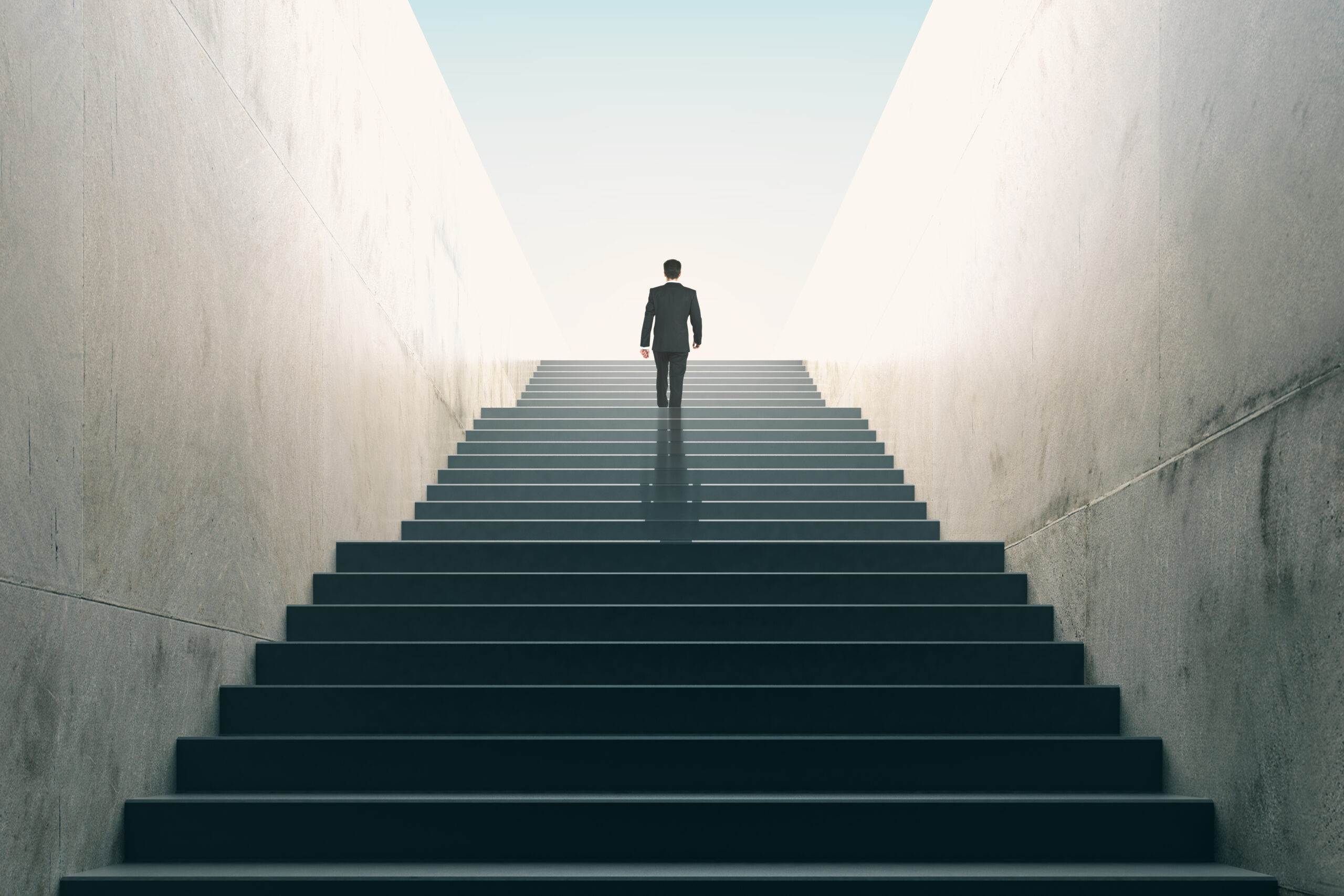 Ambitions,Concept,With,Businessman,Climbing,Stairs